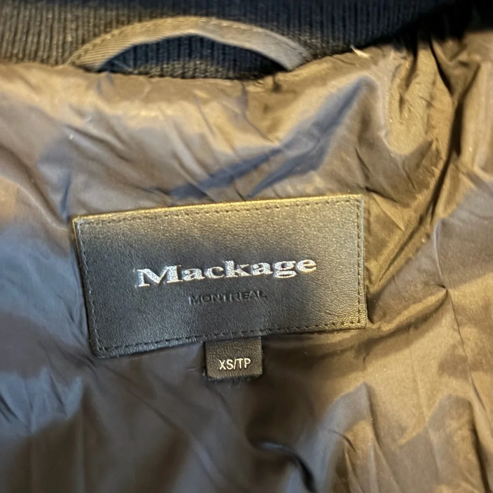 Mackage Signature Collar, All Black Women's Fur Coat - Picture 4 of 4